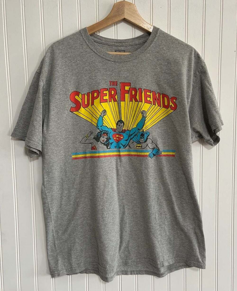 Loot Wear Exclusive Justice League The Super Friends Grey T-Shirt, Size L